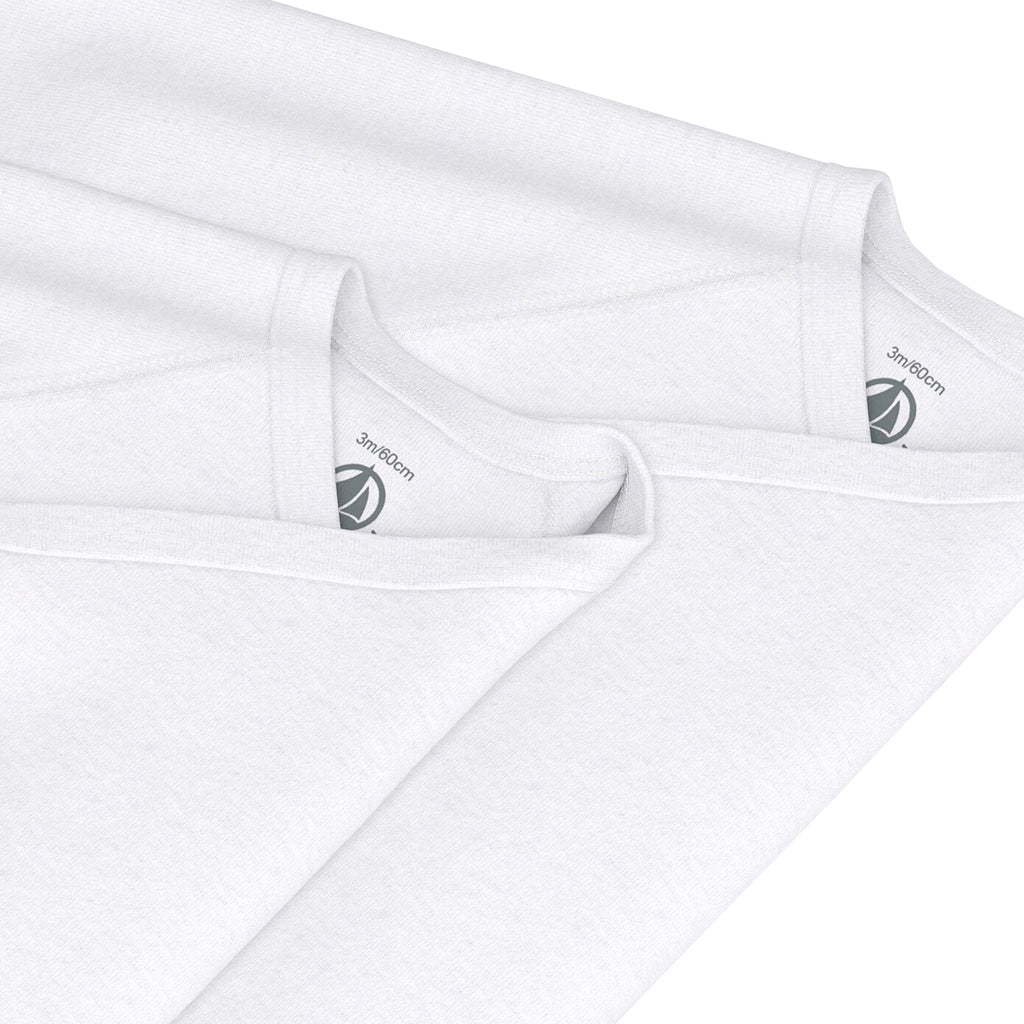 Petit Bateau Baby Set Of Two Long Sleeved Wrap Bodysuits White