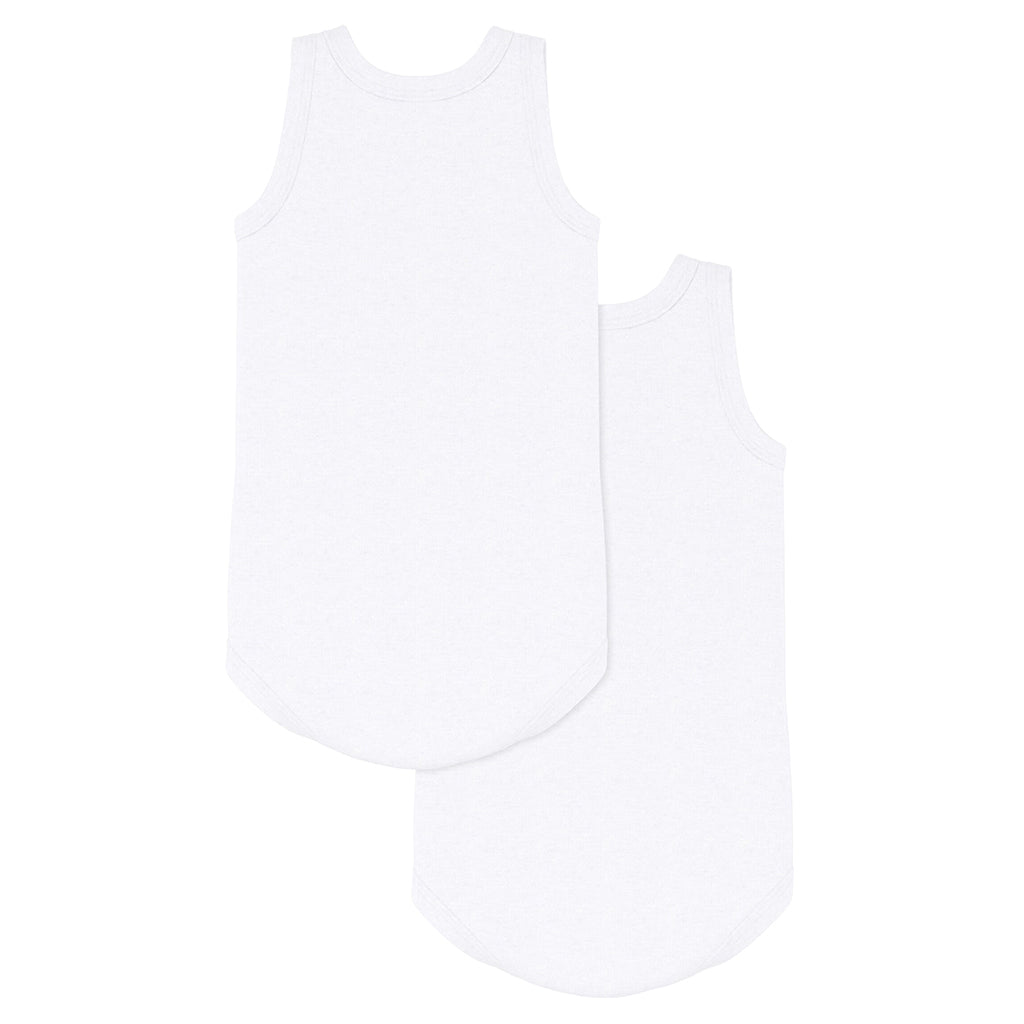 Petit Bateau Baby Set Of Two Sleeveless Bodysuits White