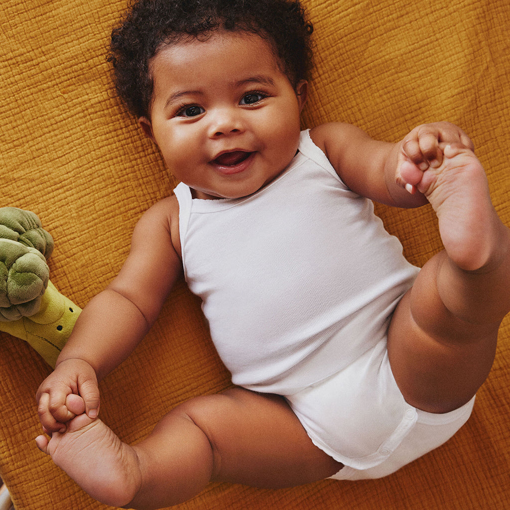 Petit Bateau Baby Set Of Two Bodysuits With Straps White