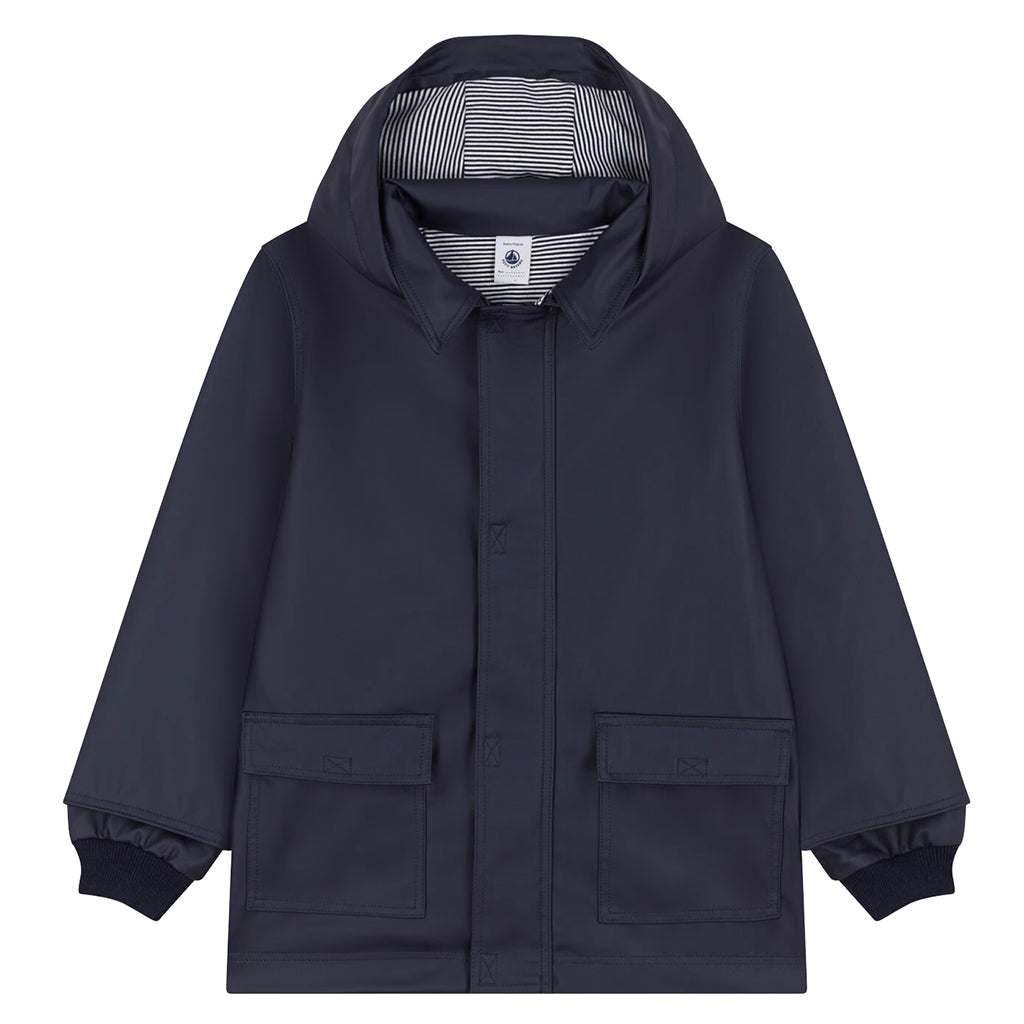 Petit Bateau Child Iconic Raincoat Tuxedo Navy Blue
