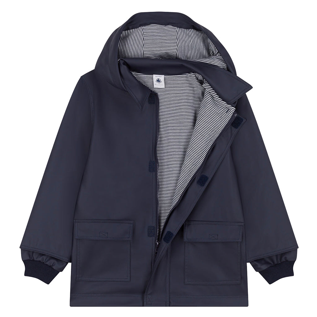 Petit Bateau Child Iconic Raincoat Tuxedo Navy Blue