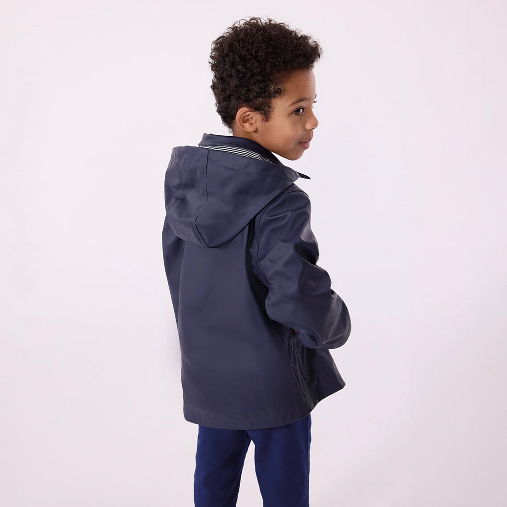 Petit Bateau Child Iconic Raincoat Tuxedo Navy Blue