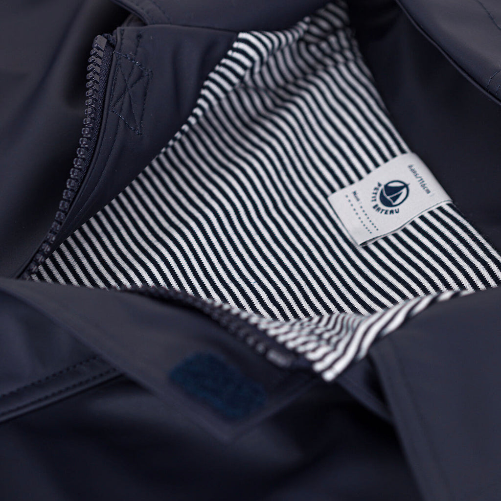 Petit Bateau Child Iconic Raincoat Tuxedo Navy Blue