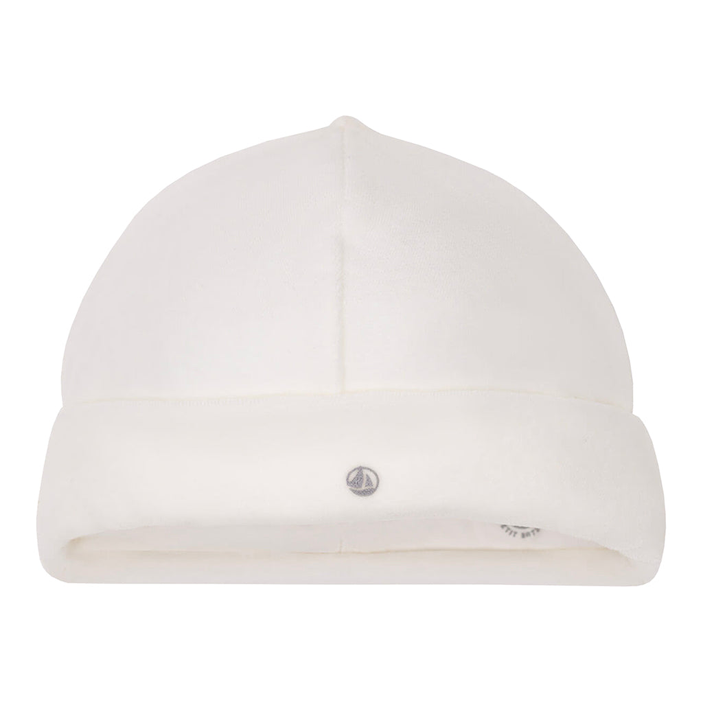 Petit Bateau Baby Velvet Hat Marshmallow White