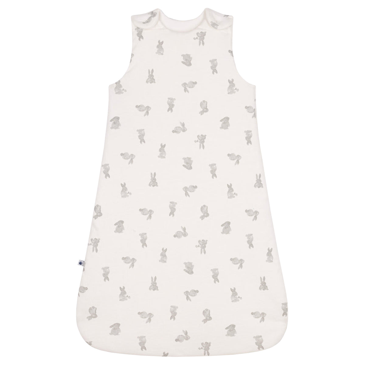 Petit Bateau Baby Tog 2 Sleepsac Marshmallow White With Grey Bunny Print