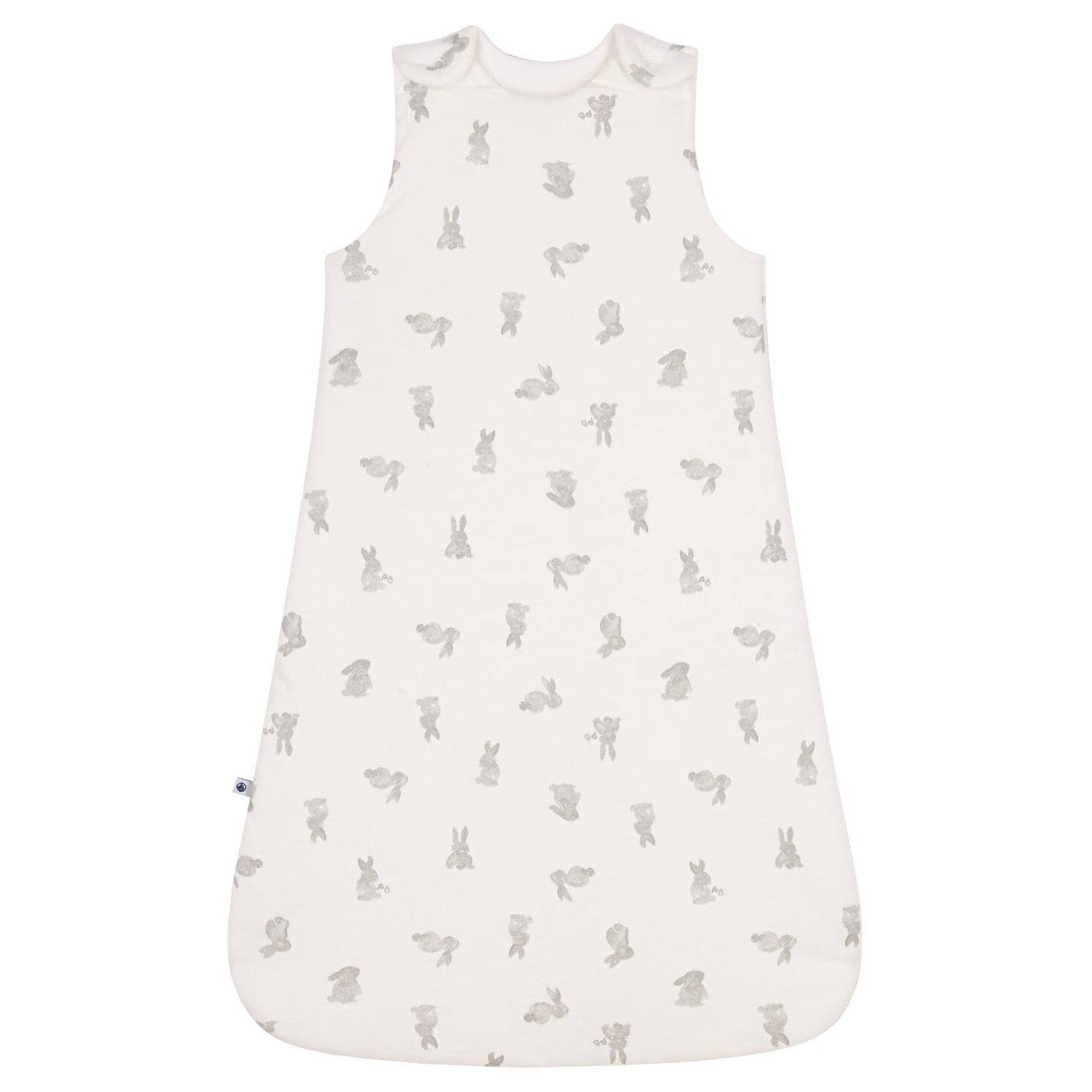 Petit Bateau Baby Tog 2 Sleepsac Marshmallow White With Grey Bunny Print