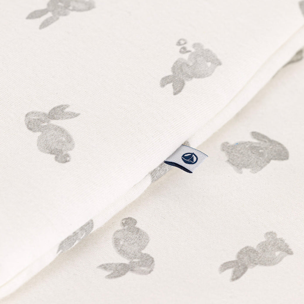 Petit Bateau Baby Tog 2 Sleepsac Marshmallow White With Grey Bunny Print