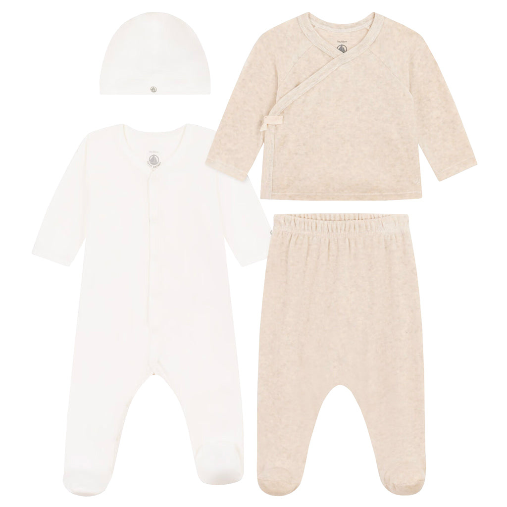 Petit Bateau Baby Four Piece Set Cream