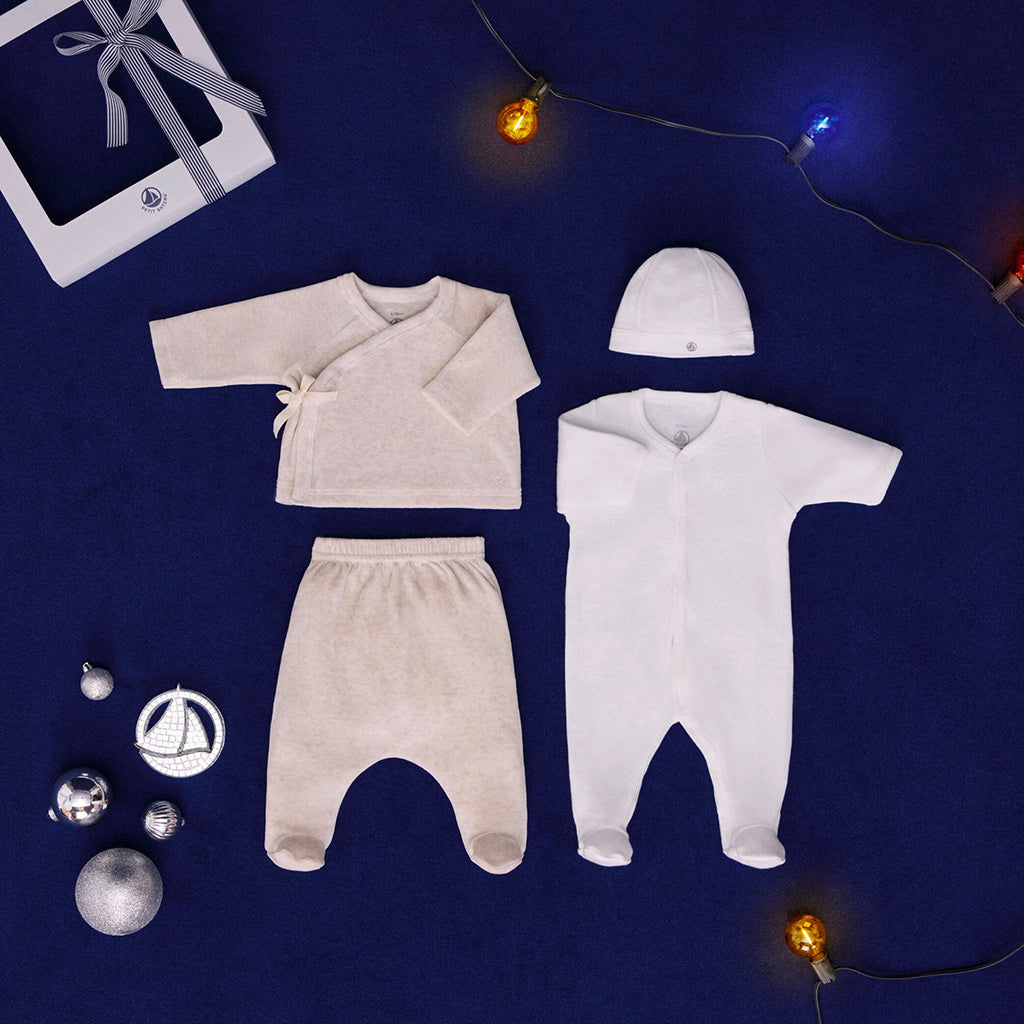 Petit Bateau Baby Four Piece Set Cream