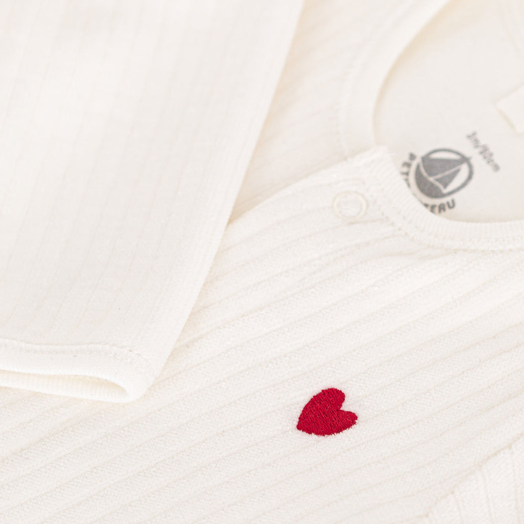 Petit Bateau Baby Velvet Bodyjama Pyjamas White