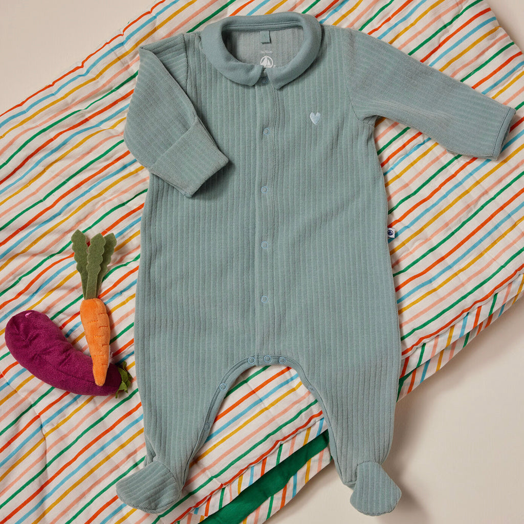 Petit Bateau Baby Velour Collared Pyjamas Paul Green