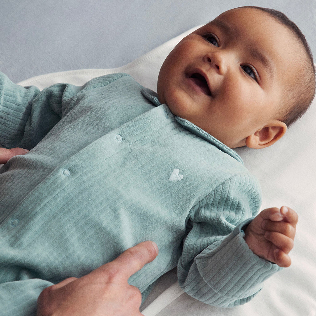 Petit Bateau Baby Velour Collared Pyjamas Paul Green