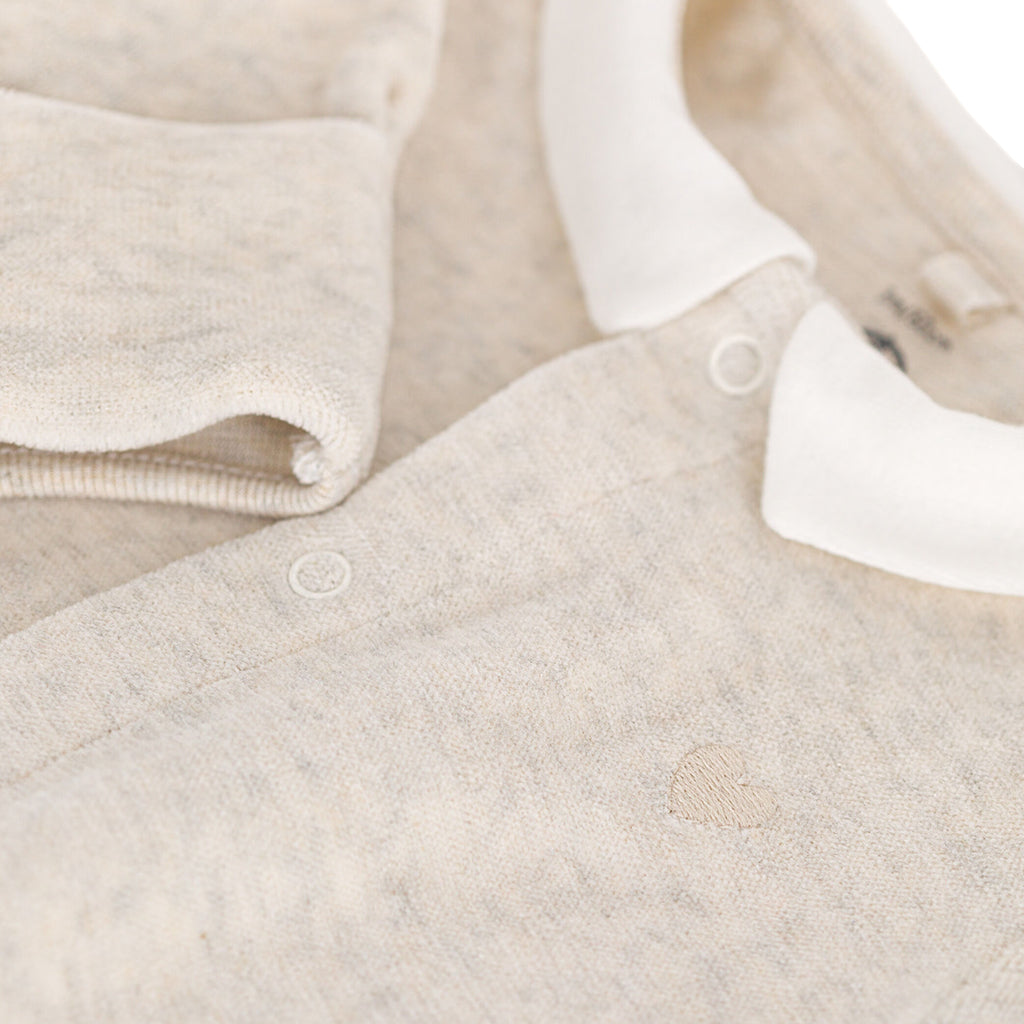 Petit Bateau Baby Velvet Collared Pyjamas Montelimar Beige
