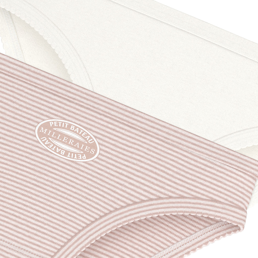 Petit Bateau Child Set Of Two Underwear Pink Stripes