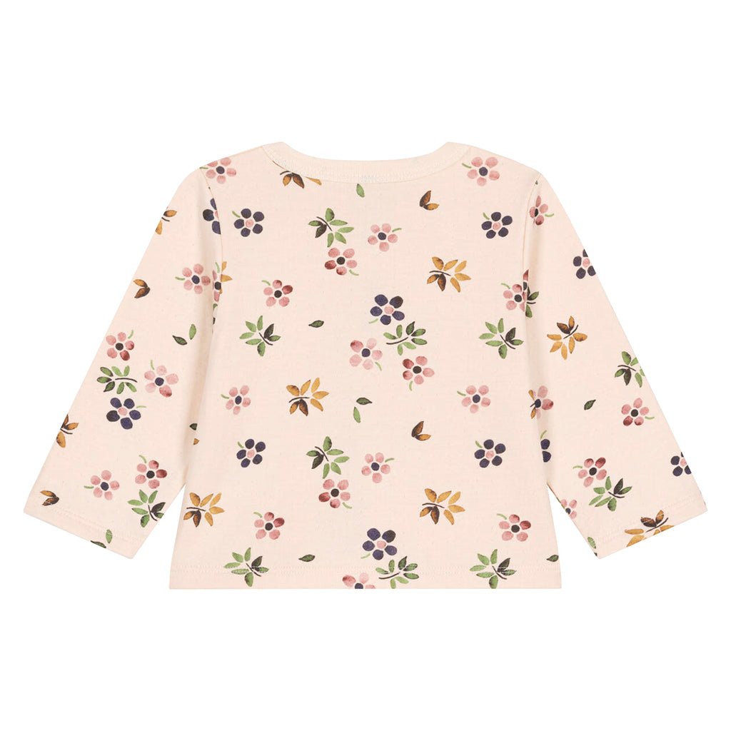 Petit Bateau Baby Cardigan & Pant Set Avalanche Cream Floral