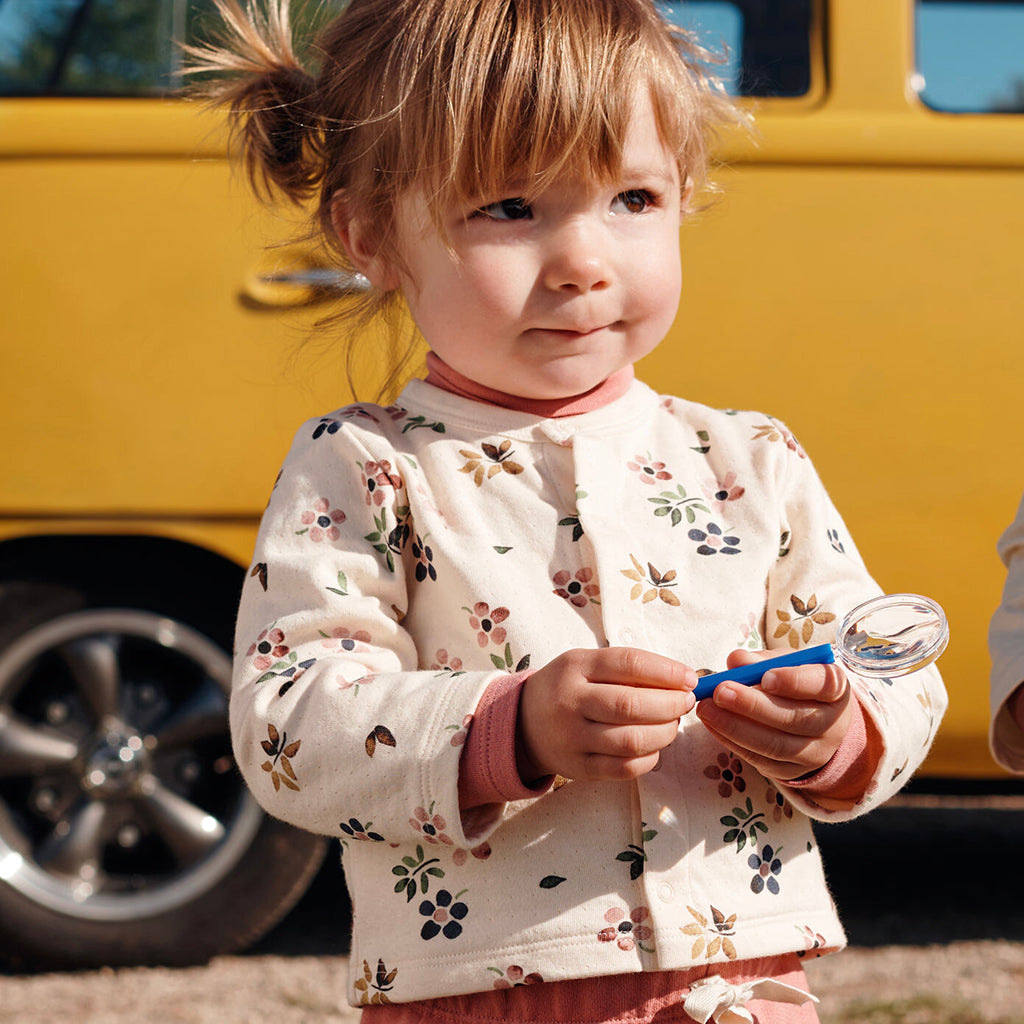 Petit Bateau Baby Cardigan & Pant Set Avalanche Cream Floral