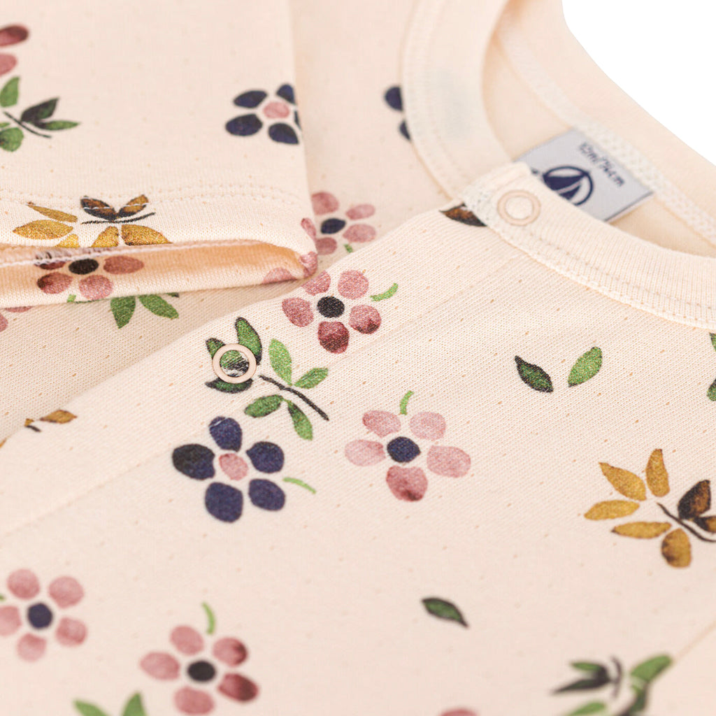 Petit Bateau Baby Cardigan & Pant Set Avalanche Cream Floral