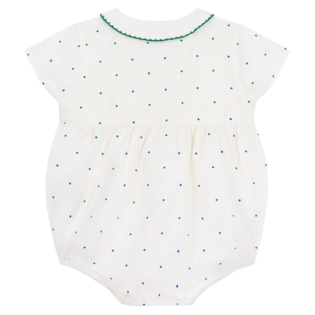 Petit Bateau Baby Romper Marshmallow White Dots