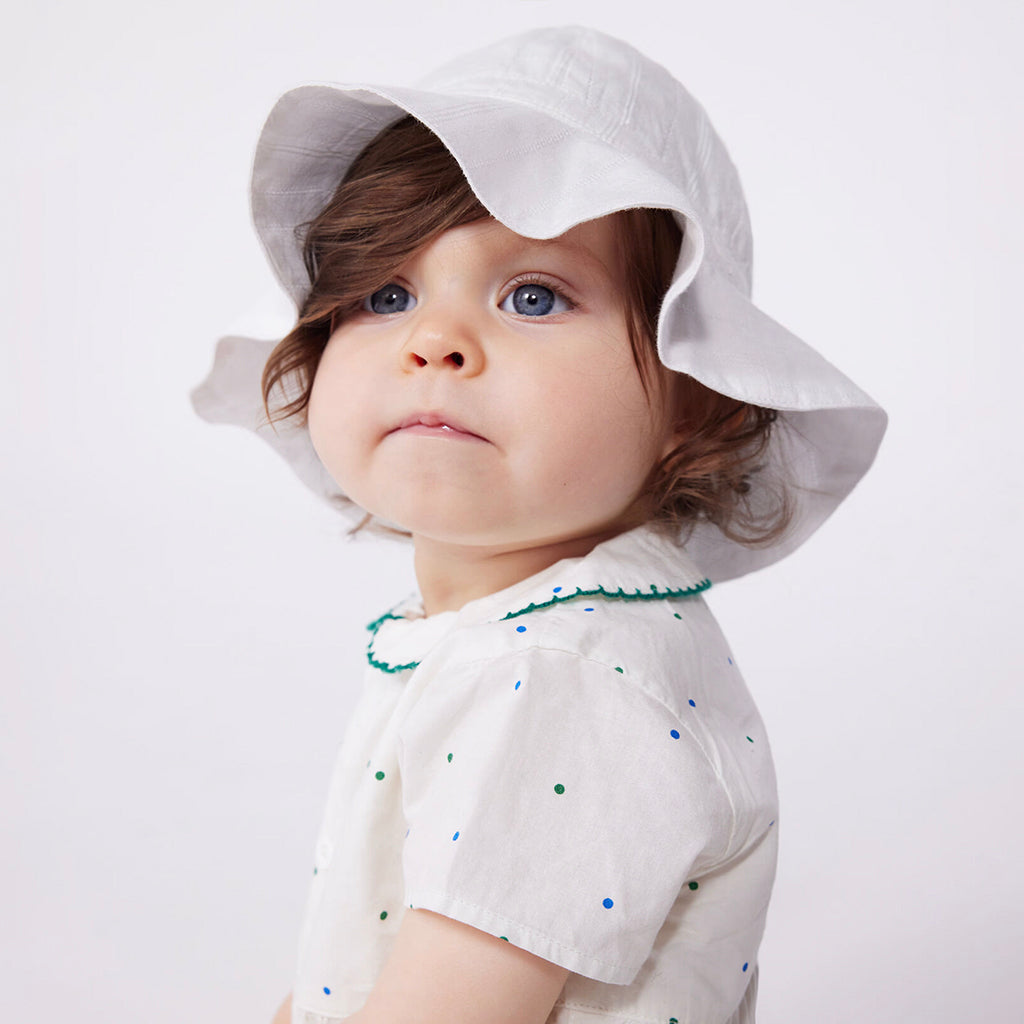 Petit Bateau Baby Romper Marshmallow White Dots