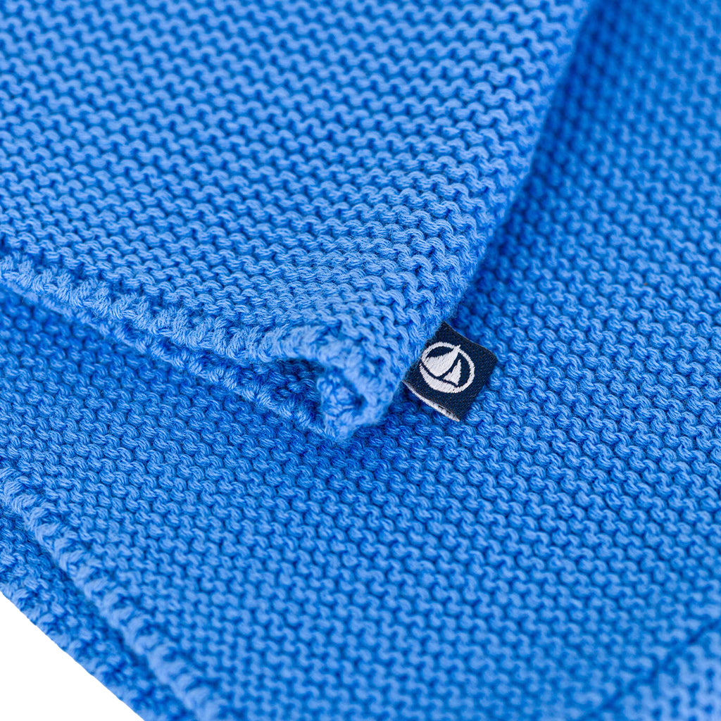 Petit Bateau Baby Garter Stitch Cardigan Edna Blue