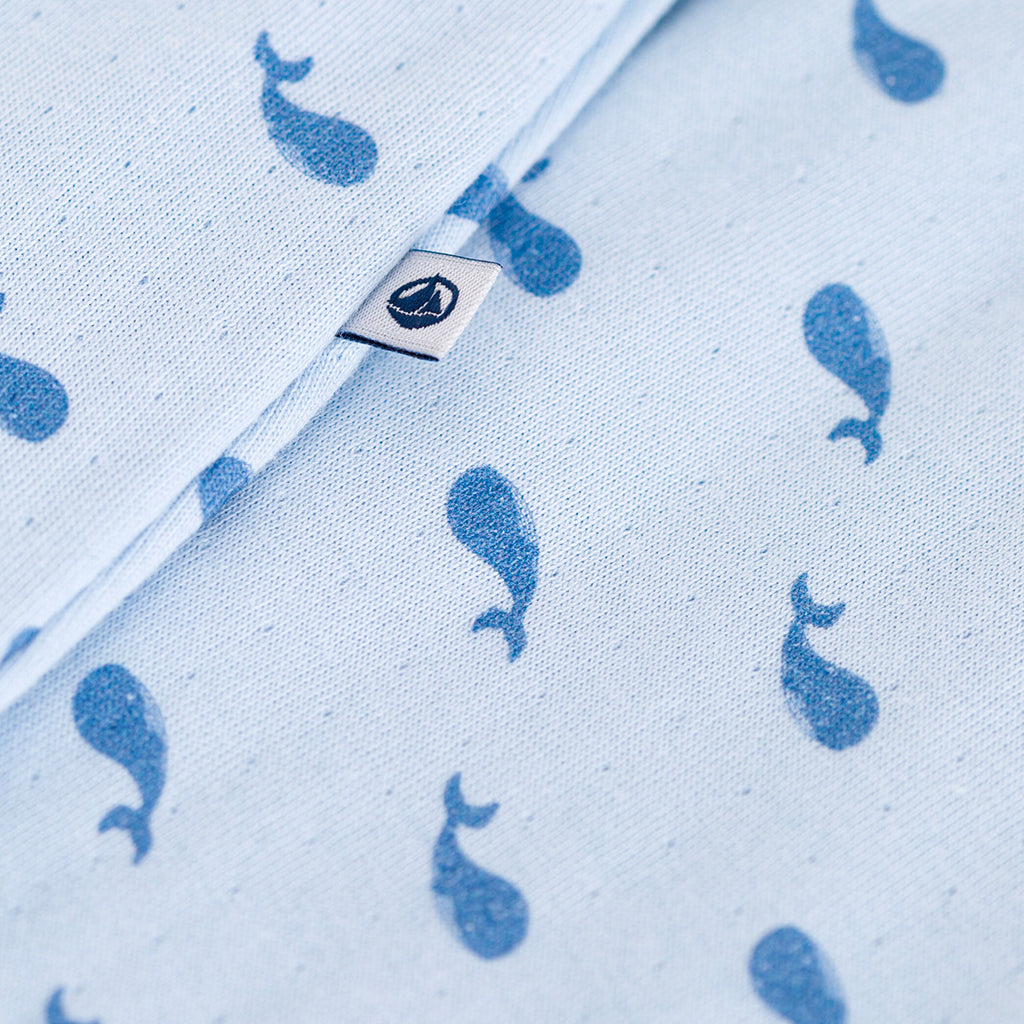 Petit Bateau Baby Bodyjama Pyjamas Toudou Blue Whale Print