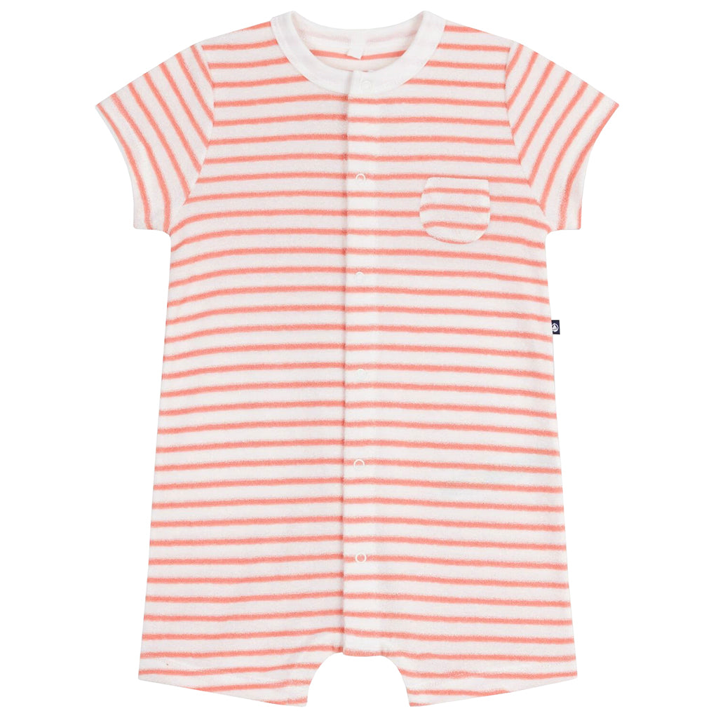 Petit Bateau Baby Romper Apricot Orange Stripes
