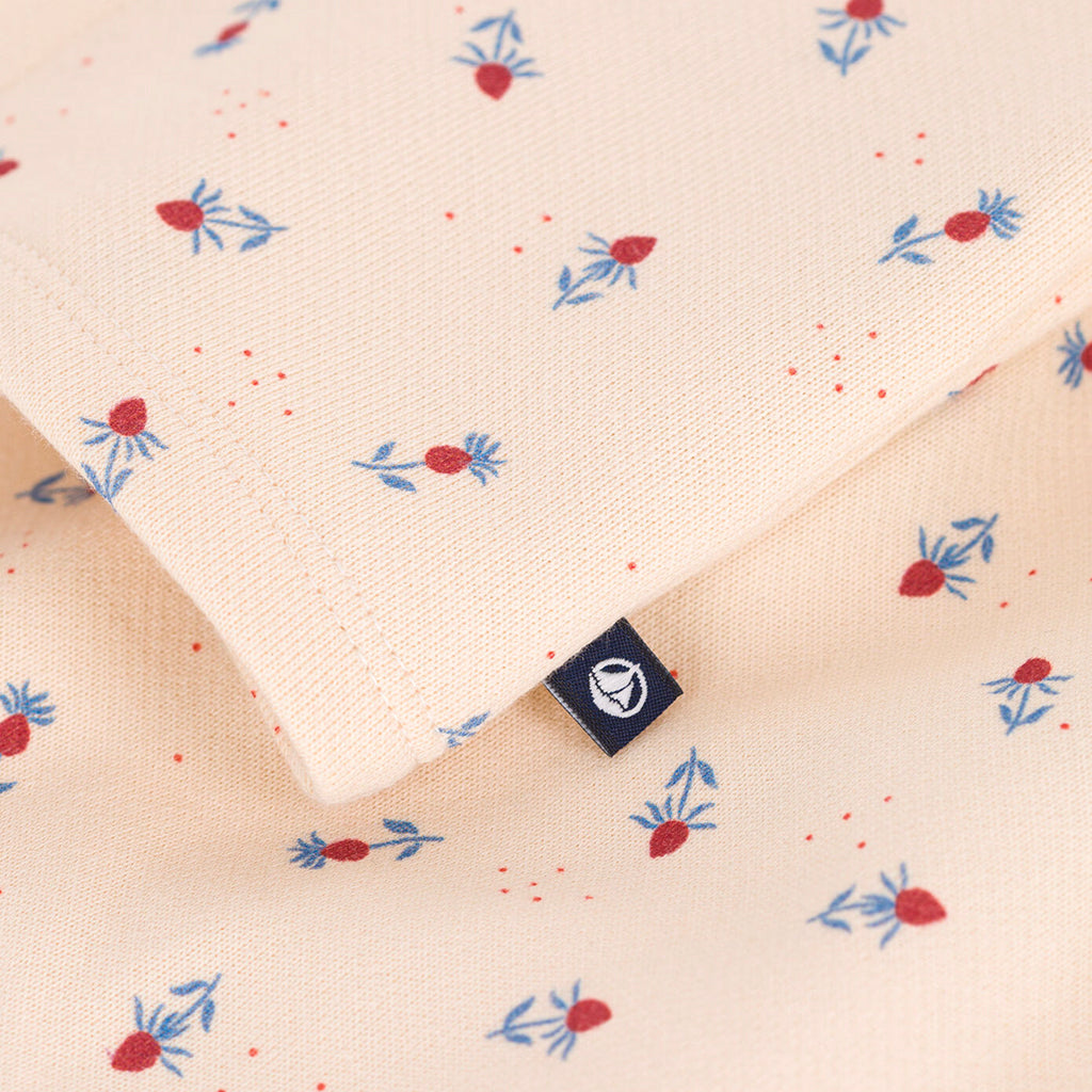 Petit Bateau Baby Two Piece Set Flower Print Avalanche Cream