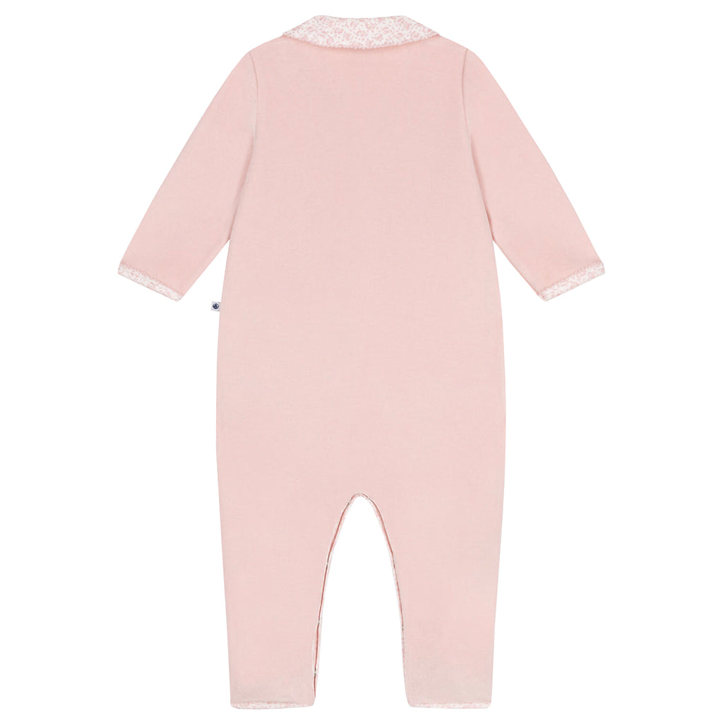 Petit Bateau Baby Velour Pyjamas Saline Pink