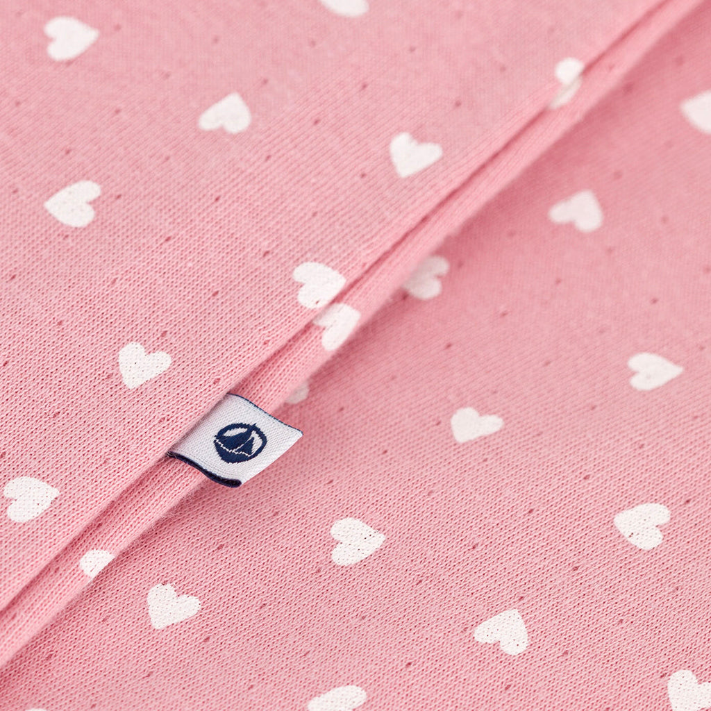 Petit Bateau Baby Bodyjama Pyjamas Charm Pink Heart Print