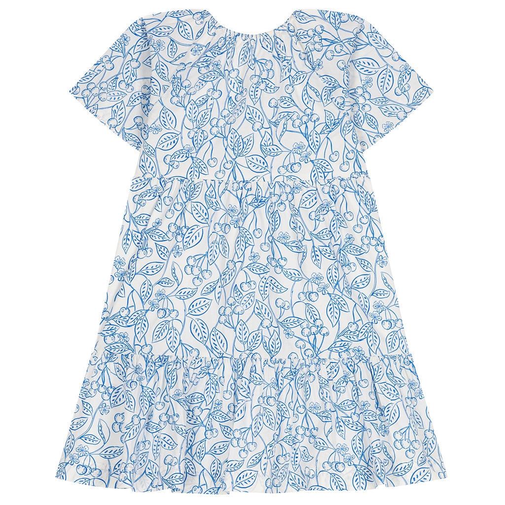 Petit Bateau Child Dress Porcelain Blue Cherry Print
