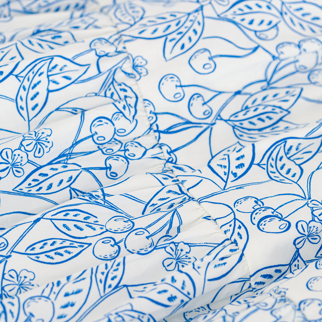 Petit Bateau Child Dress Porcelain Blue Cherry Print