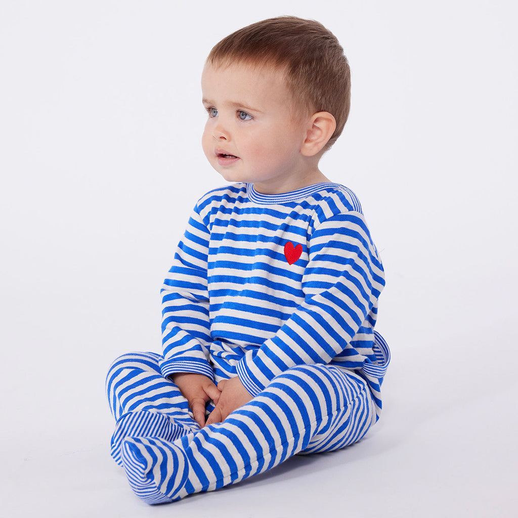 Petit Bateau Baby Pyjamas Perse Blue Stripes