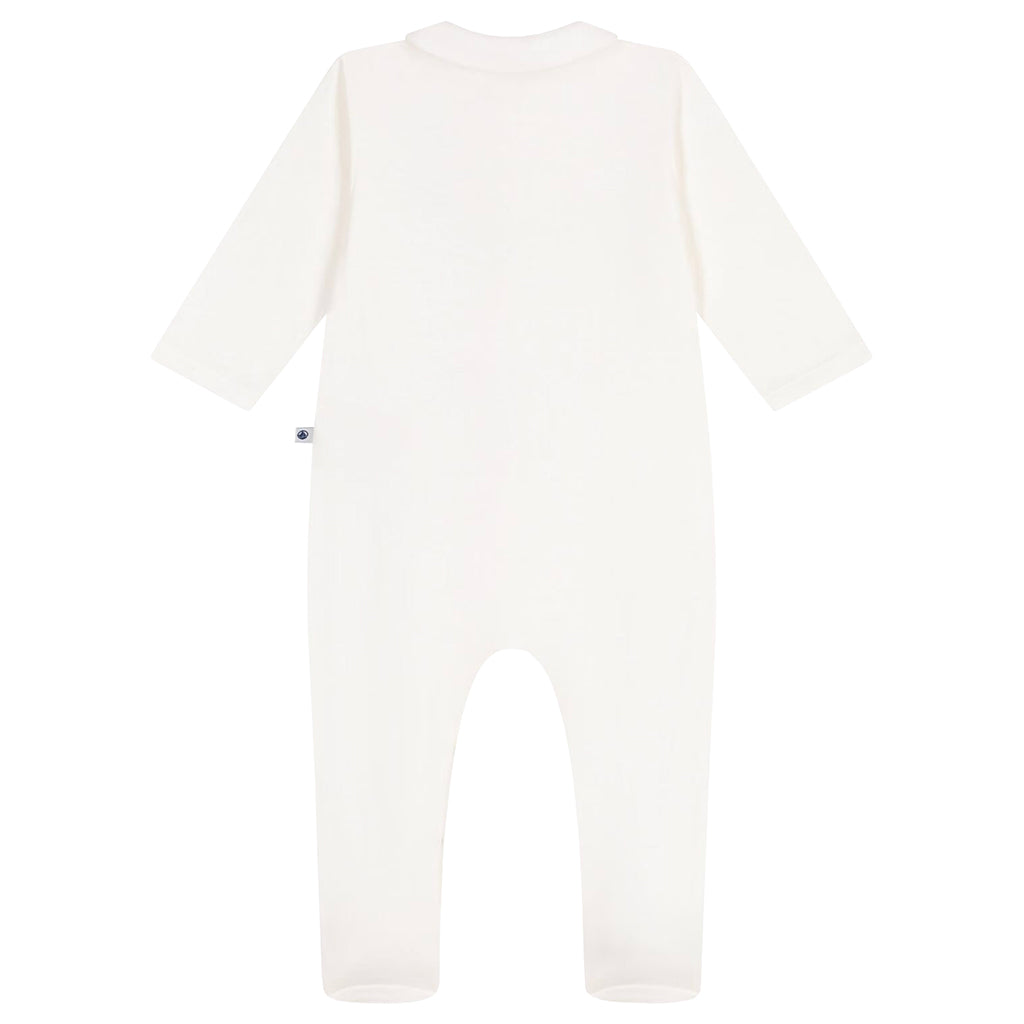 Petit Bateau Baby Collared Pyjamas Marshmallow White