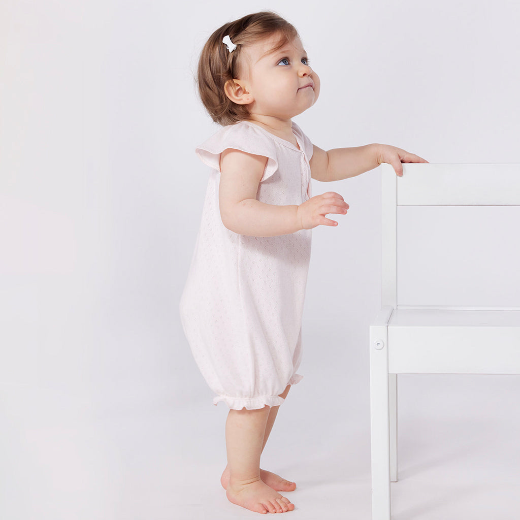 Petit Bateau Baby Romper Fleur Pink