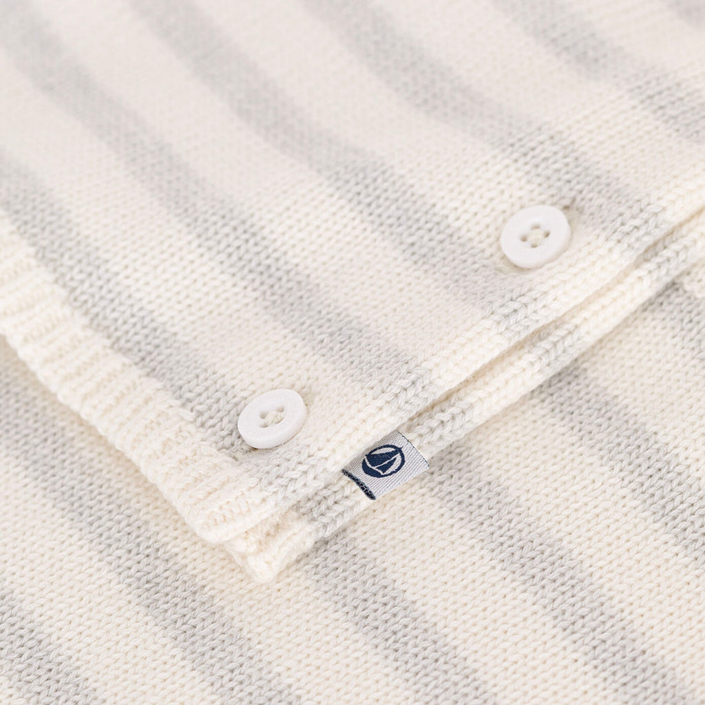 Petit Bateau Baby Two Piece Set Cream And Grey Stripes