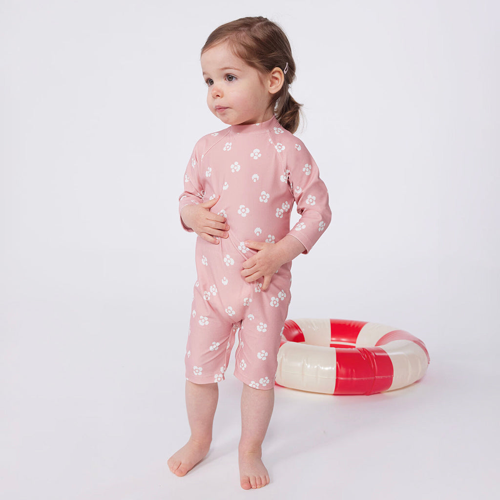 Petit Bateau Baby Swim Overall Charm Pink Floral