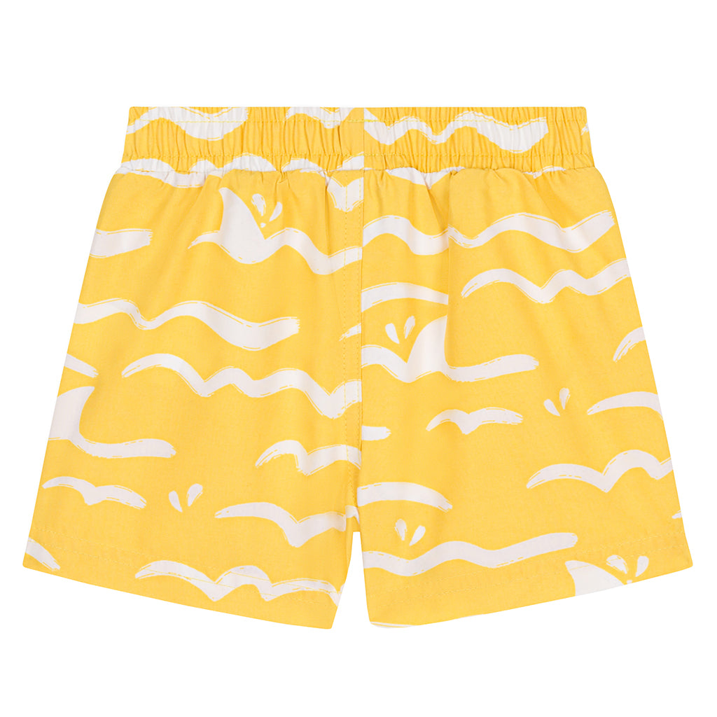 Petit Bateau Baby Swim Shorts Barley Yellow Shark Print