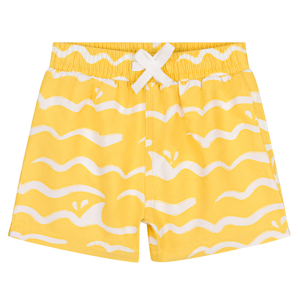 Petit Bateau Baby Swim Shorts Barley Yellow Shark Print