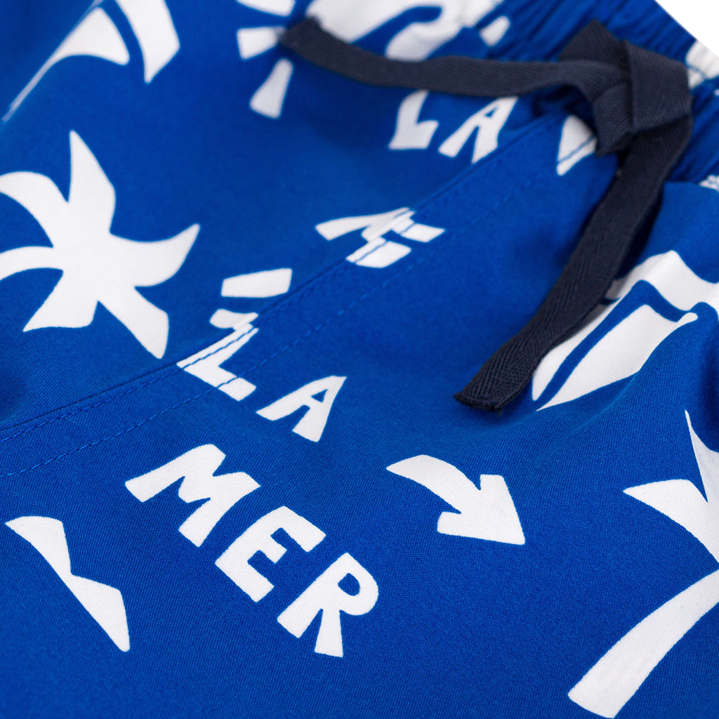 Petit Bateau Baby Swim Shorts Porcelain Blue Beach Print