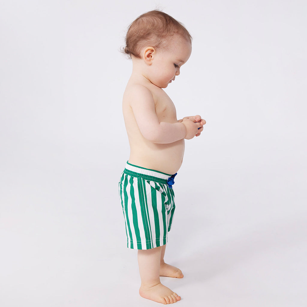 Petit Bateau Baby Swim Shorts Jardin Green Stripes