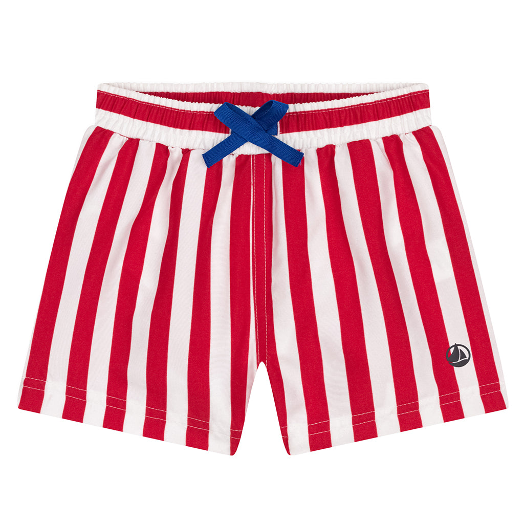 Petit Bateau Baby Swim Shorts Spicy Red Stripes