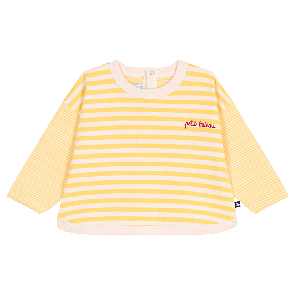 Petit Bateau Baby T-shirt Barley Yellow Stripes