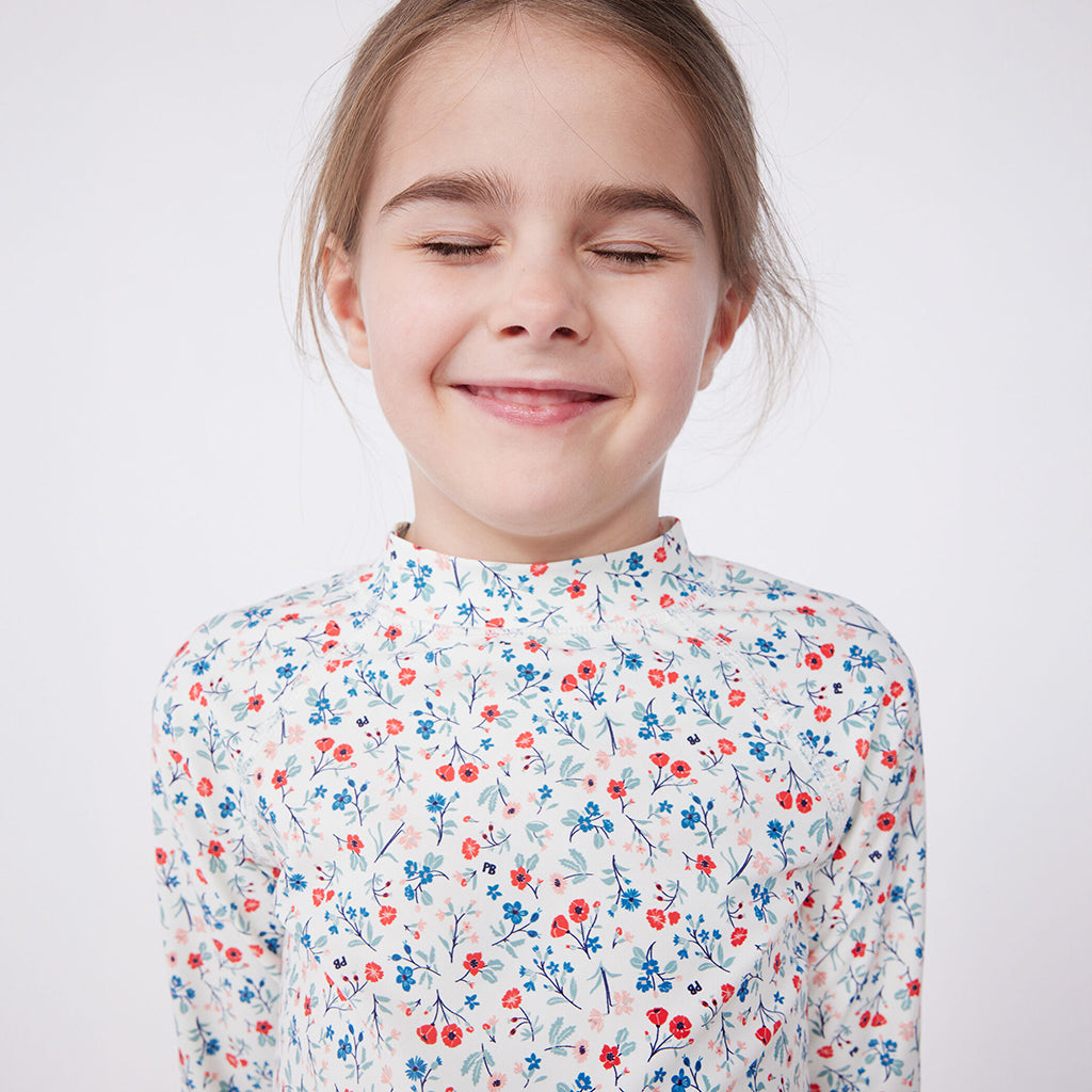 Petit Bateau Child Swim Shirt Multicolour Floral Print
