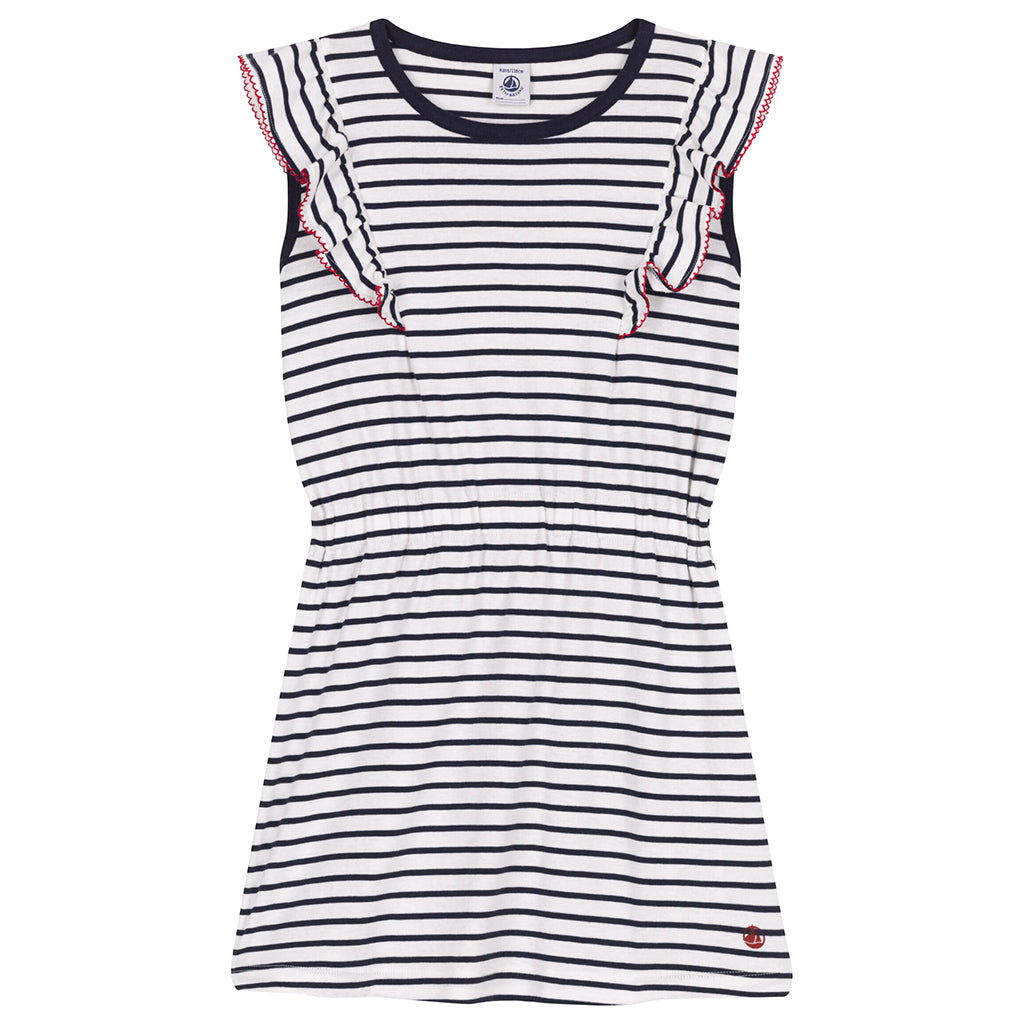 Petit Bateau Child Dress Tuxedo Blue Stripes