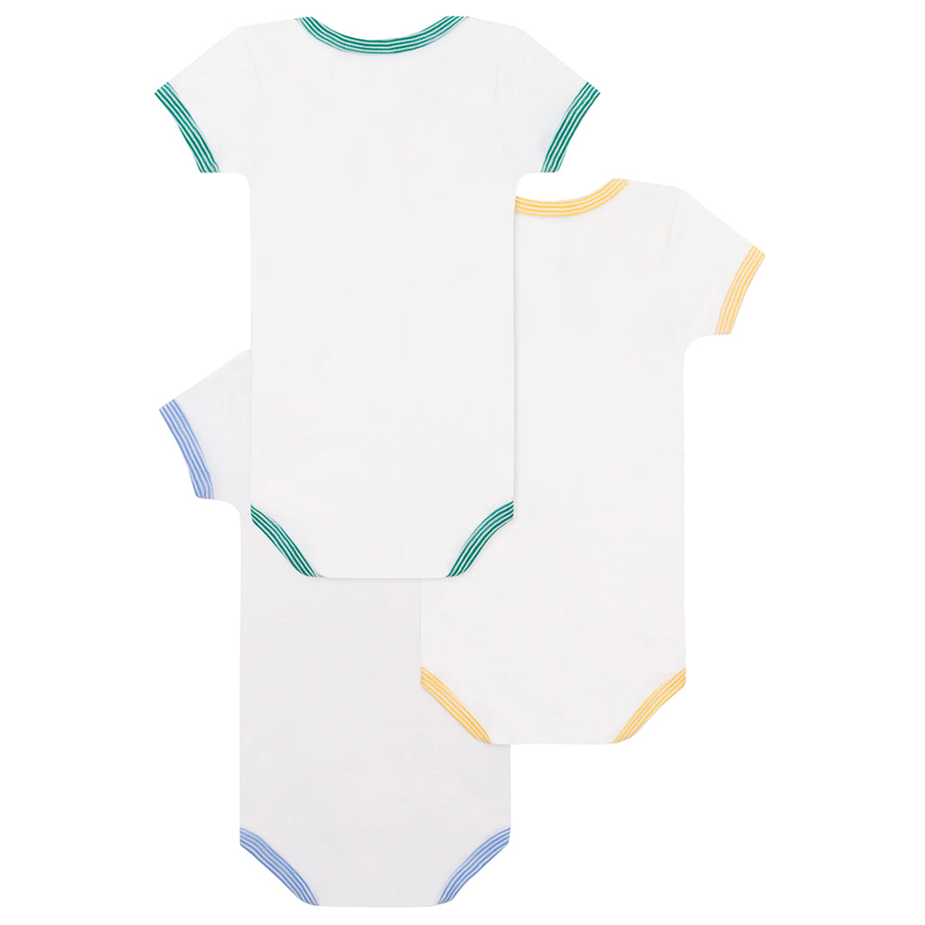 Petit Bateau Baby Set Of Three Bodysuits Animal Print