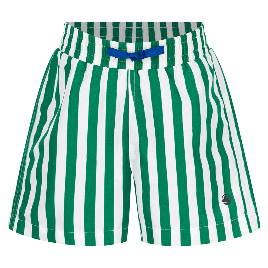 Petit Bateau Child Swim Shorts Jardin Green Stripes