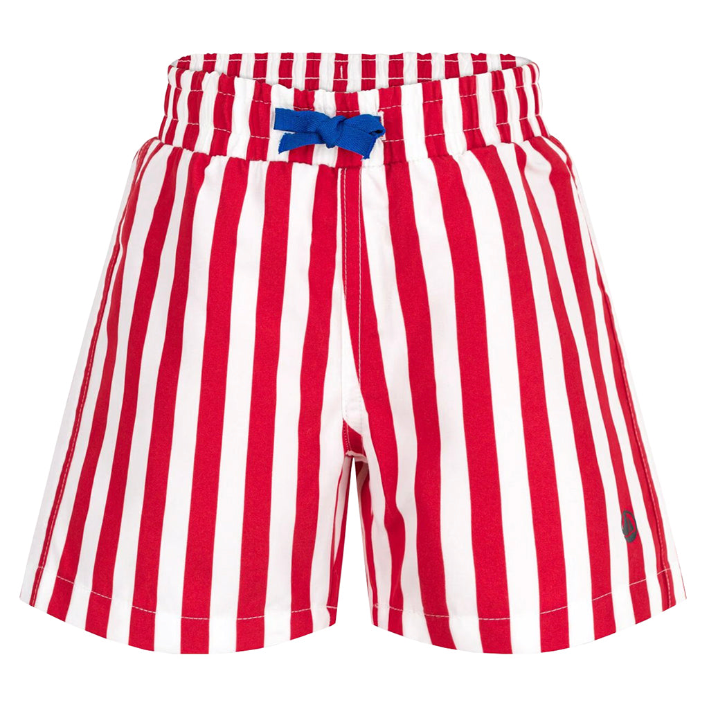 Petit Bateau Child Swim Shorts Spicy Red Stripes