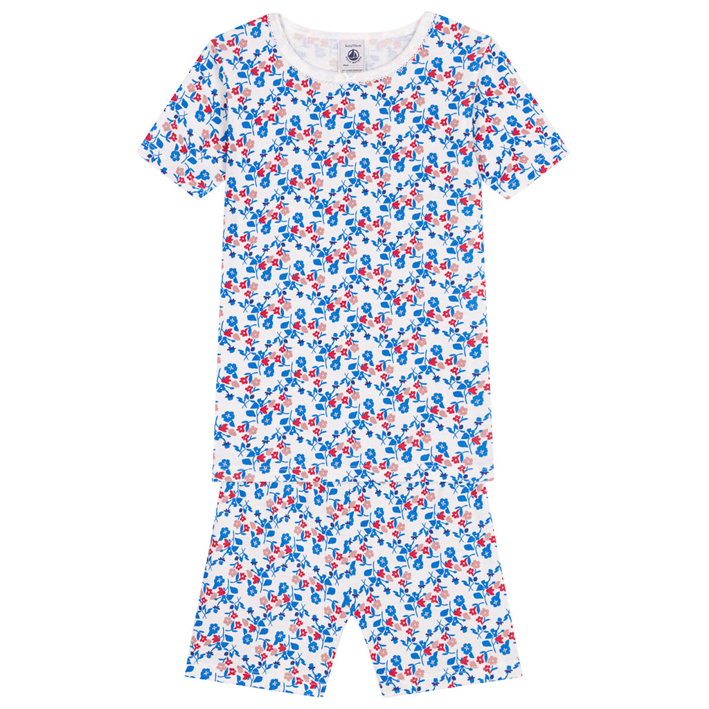 Petit Bateau Child Pyjamas Blue Floral Print