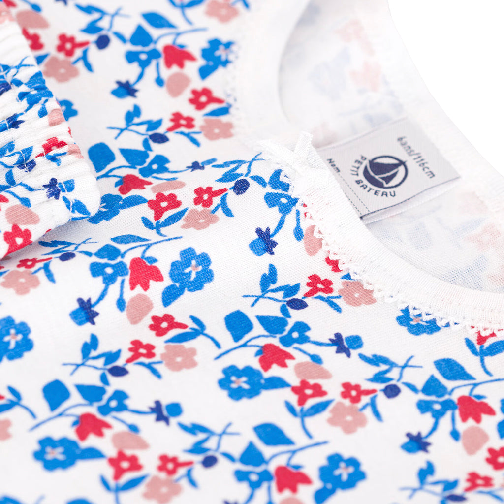 Petit Bateau Child Pyjamas Blue Floral Print