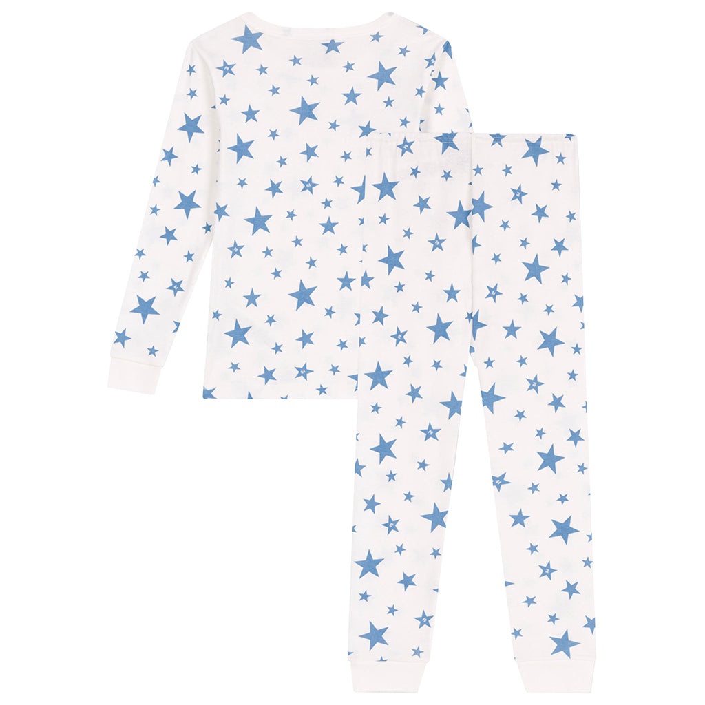 Petit Bateau Child Pyjamas Alaska Blue Stars Print